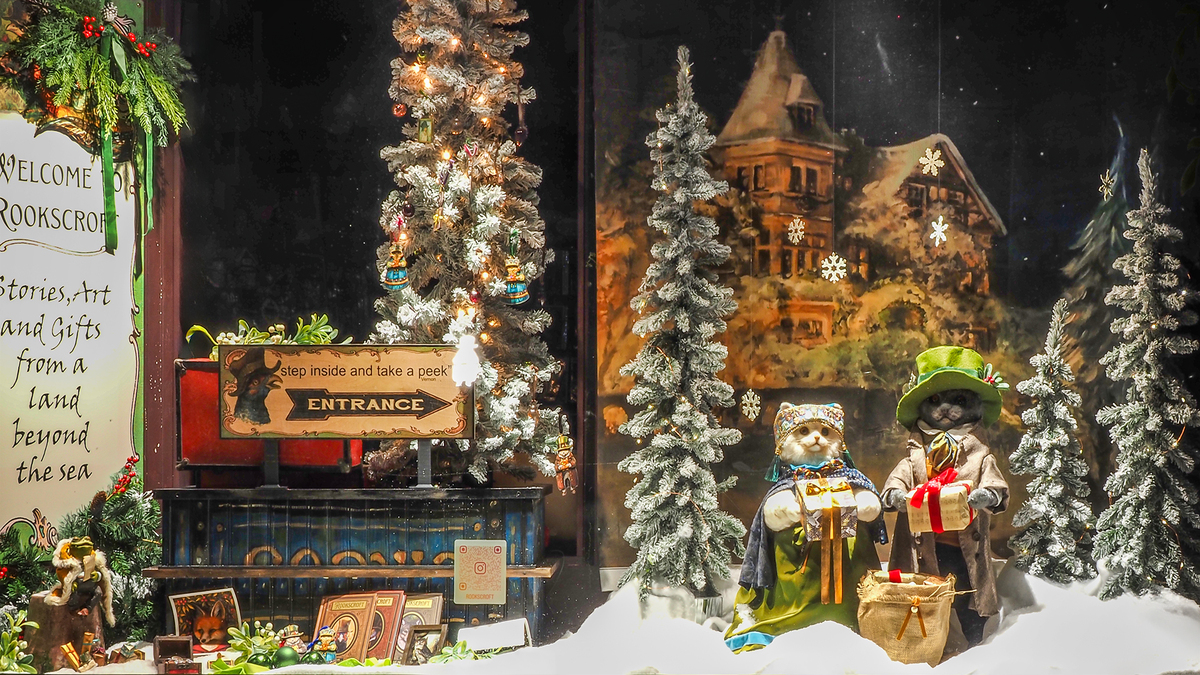 Shop window at Christmas.